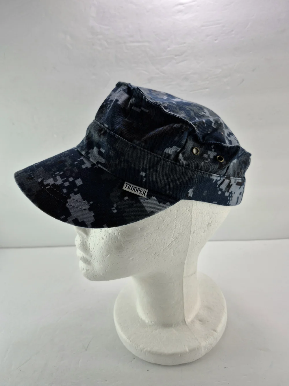 NWOT Trooper Kids Navy Digital Camo 8-Point Utility Cap Size OSFM